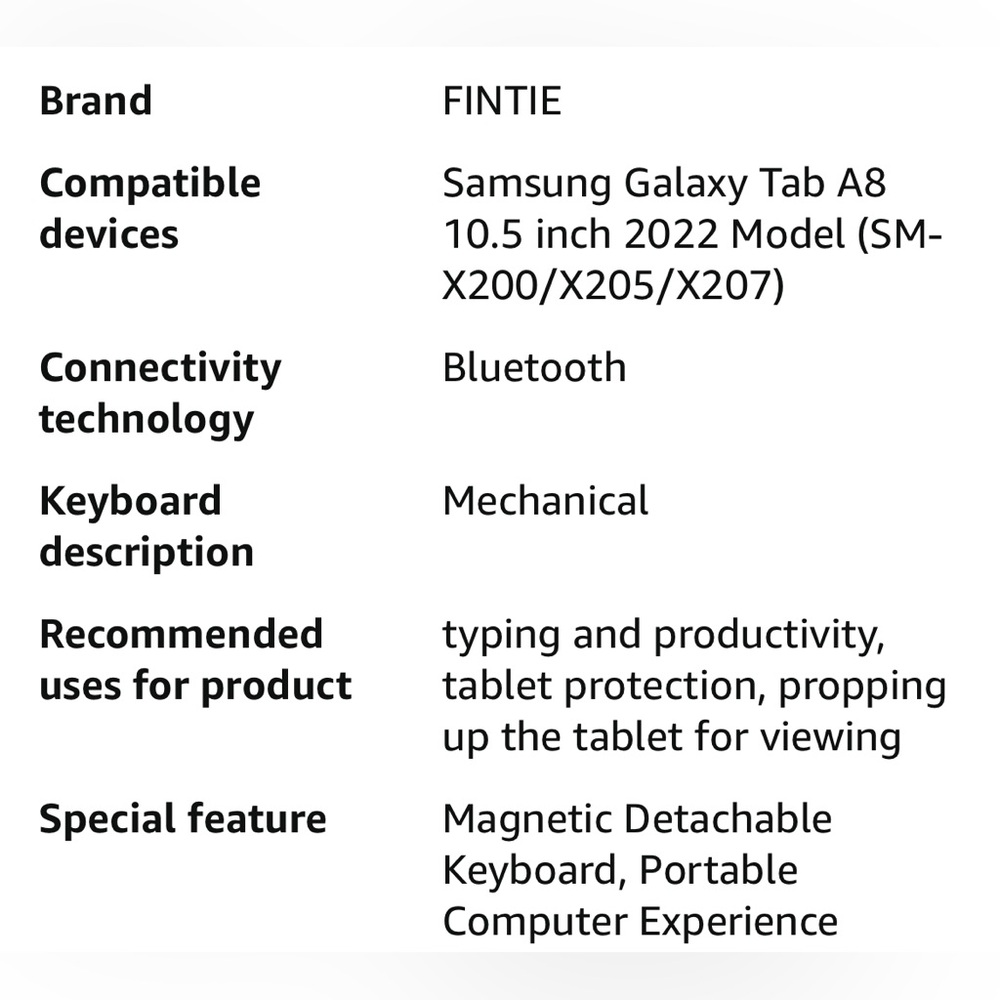 FINTIE Slim keyboard case- Samsung Tab A8 - Picture 14 of 16